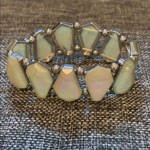 Silver teal stoned bracelet